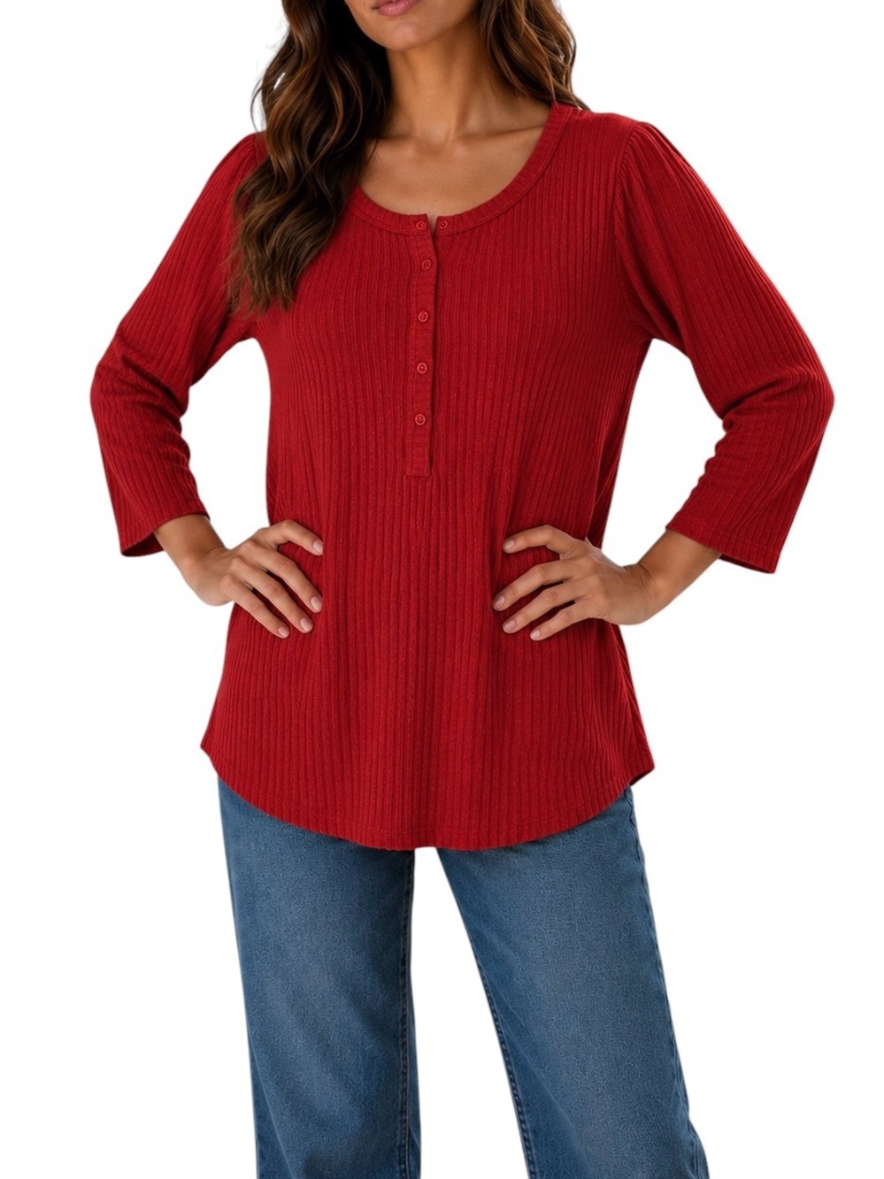 TORRID Ribbed Henley Puff Sleeve Knit Top Pink Plus Size 2